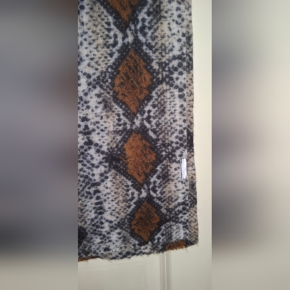 Scarf Wrap Women's Brown and Gray Animal Print Scarf Boho Gypsy Casual Winter